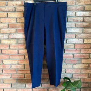 J. Crew Kate Straight-Leg Pant in Bi-Stretch Cotton Blend Navy Size 20